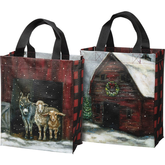 Primitives by Kathy Daily Tote - Farm Family, One Bag, Both Sides Shown