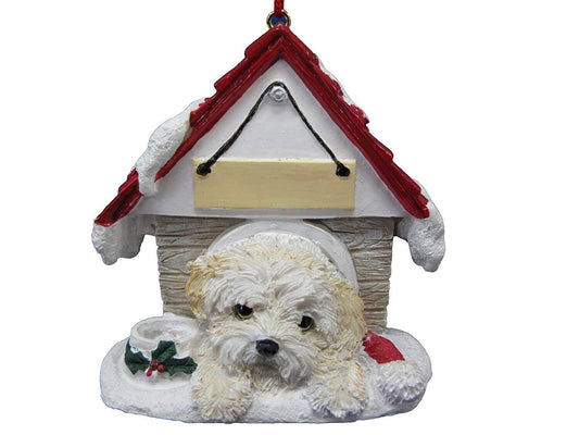 Shihpoo Doghouse Ornament Hand Painted by E&S Pets