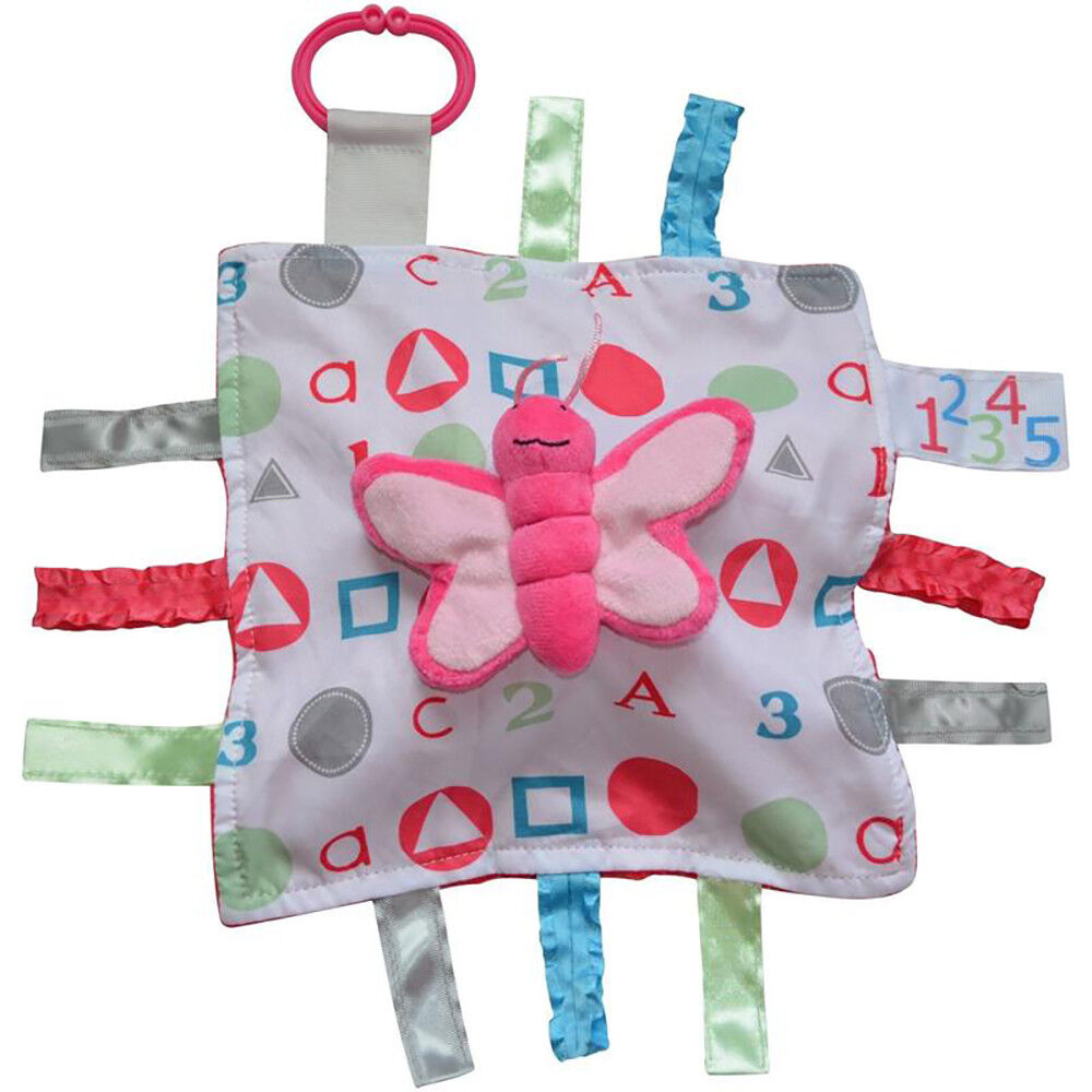 Baby Jack ABC Pink Butterfly Sensory Educational Lovey 10 x 10"