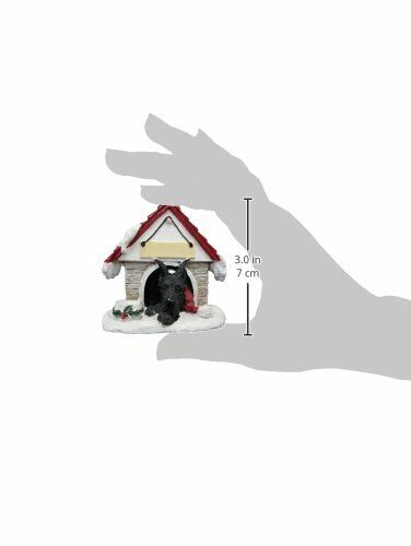Great Dane, Black Doghouse Ornament Hand Painted Easily Personalized