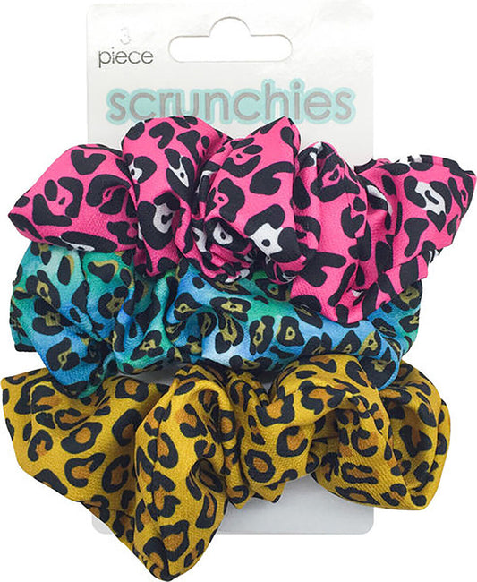 Spoontiques Leopard Hair Scrunchies (3-Pack)