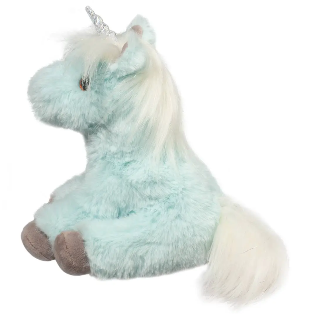 Douglas Mini Bonnie Soft Ice Blue Unicorn Plush Stuffed Animal, 6" sitting
