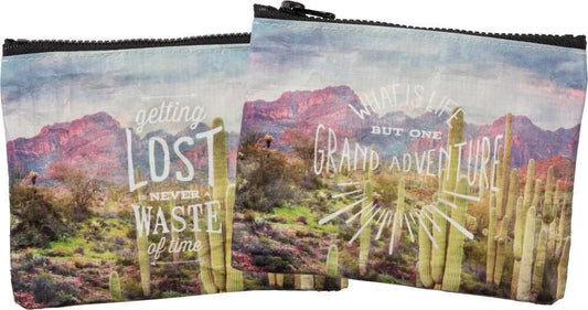 Primitives By Kathy What Is Life But One Grand Adventure Small Zipper Pouch