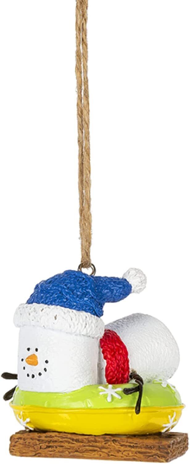Ganz S'mores Sledding & Tubing Christmas Ornaments, Polyresin, 2.25", Set of 2