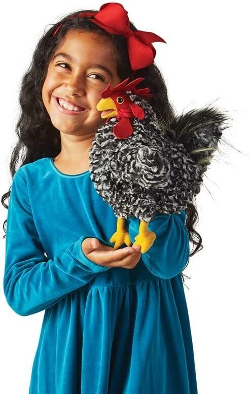 Folkmanis Barred Rock Rooster Hand Puppet, 12"