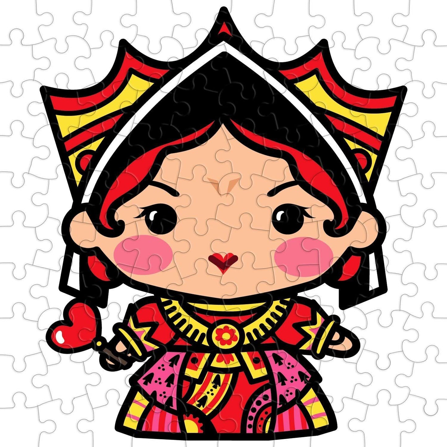 Re-marks Alice in Wonderland 100 Large Piece Puzzle Cube - Queen of Hearts