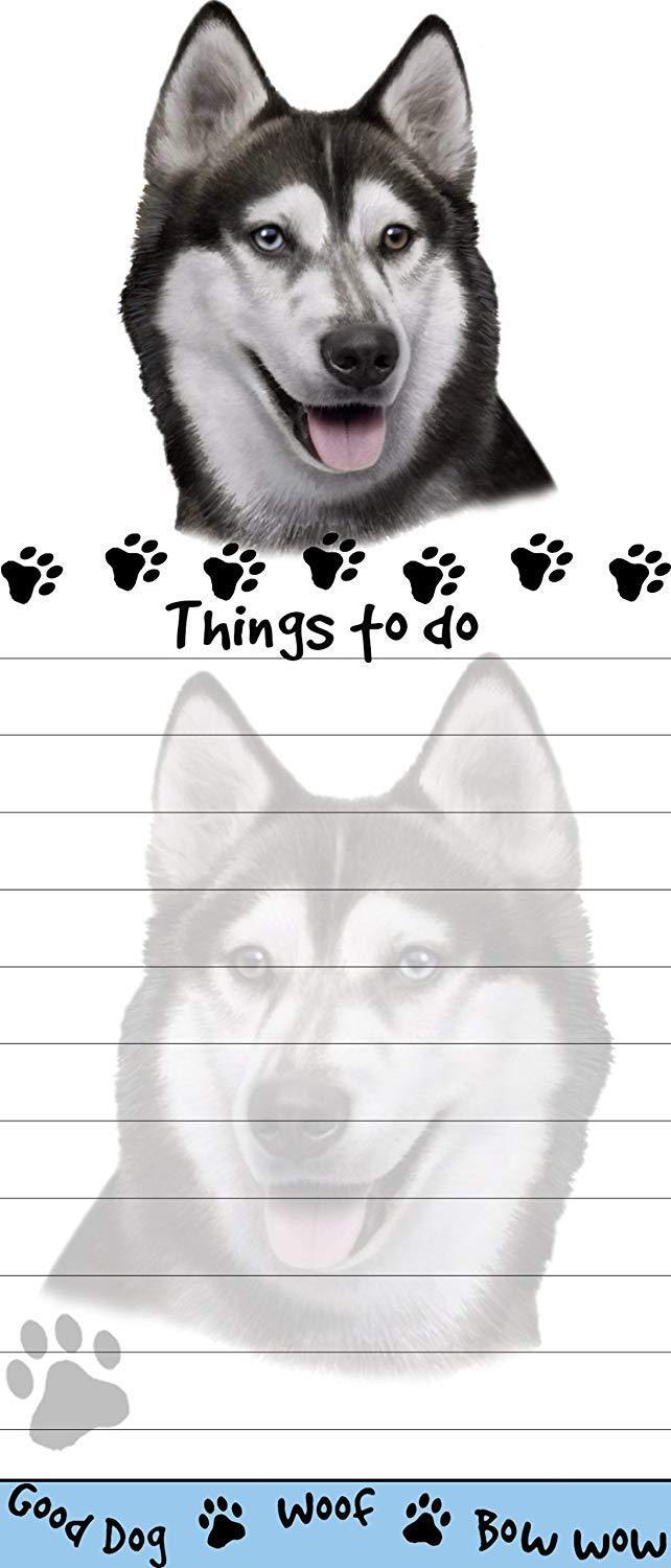 "Siberian Husky Magnetic List Pads" Uniquely Shaped Sticky Notepad