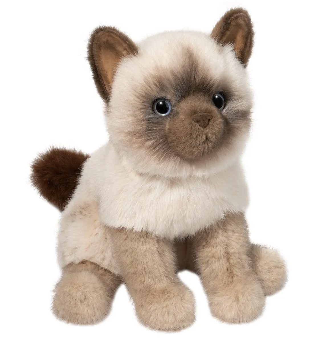 Douglas Cuddle Toys Fu Siamese Cat Plush Stuffed Animal, 9" tall sitting