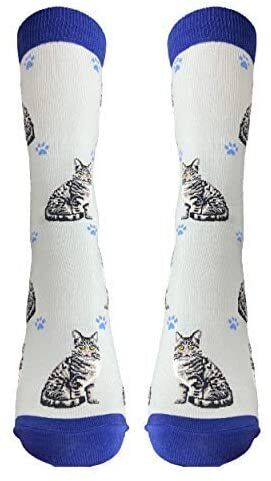Happy Tails Silver Tabby Cat Lover Socks - One Size Fits Most