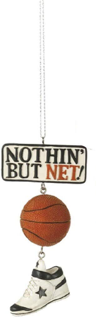 Midwest-CBK - Sport Score Dangle Nothin' But Net Basketball Ornament, 3.5"