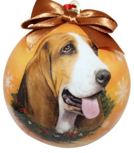 Basset Hound Christmas Ornament Shatter Proof Ball Easy To Personalize