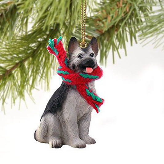 Conversation Concepts German Shepherd Miniature Dog Ornament - Black & Silver