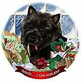 Cairn Terrier Black Dog Porcelain Ornament Pet Gift 'Santa. I Can Explain!'