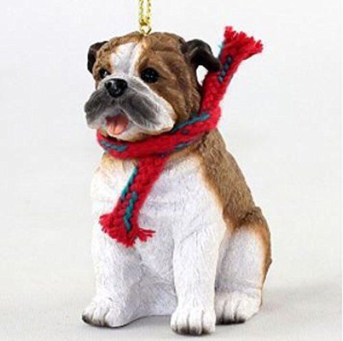 Bulldog with Scarf Christmas Ornament (Large 3 inch version) Dog