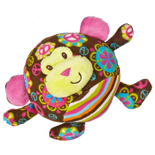 Mary Meyer Print Pizzazz Hugaroo 5.5" Round Peace Monkey Plush Stuffed Animal
