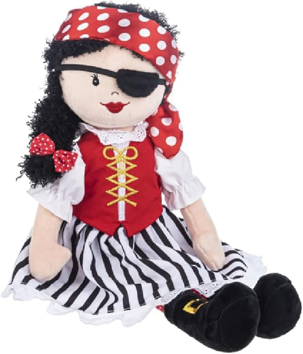 Ganz Shimmer Pirate Priscilla Rag Doll with Black Hair and Eye Patch, 20-inches