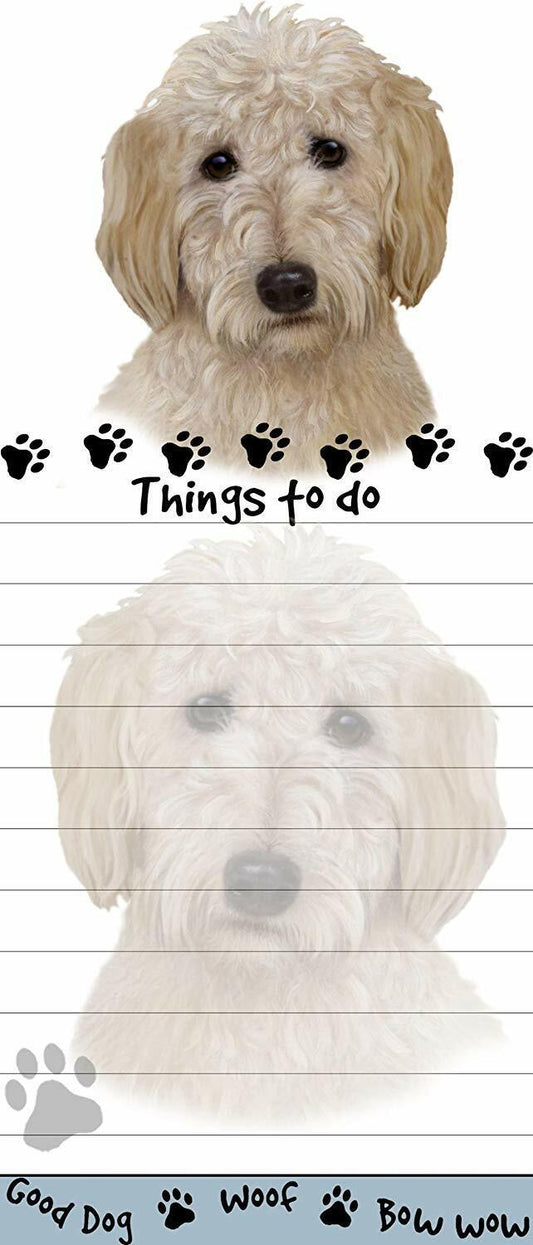 "Goldendoodle Magnetic List Pads" Uniquely Shaped Sticky Notepad