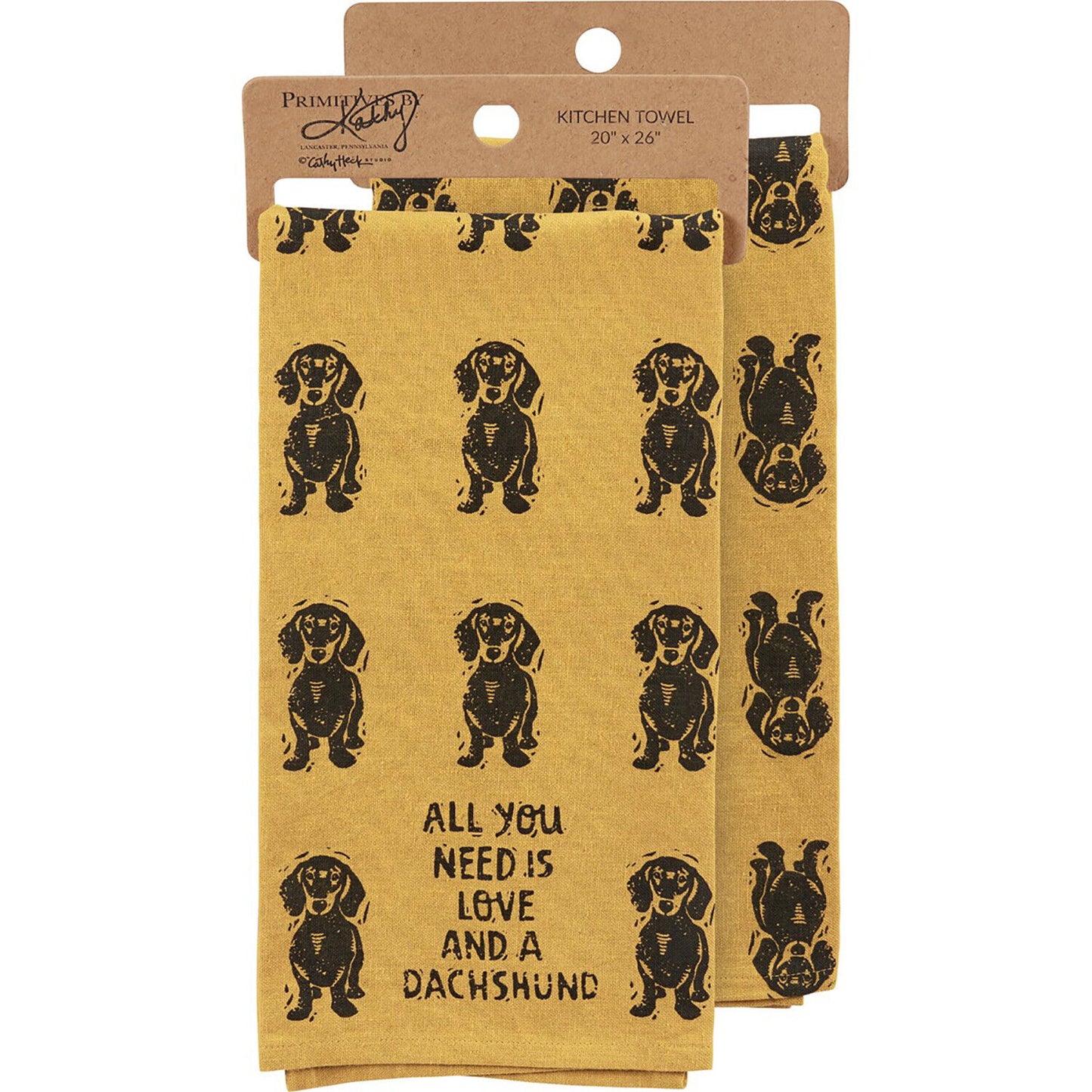 Primitives by Kathy Kitchen Towel - All You Need Is Love And A Dachshund