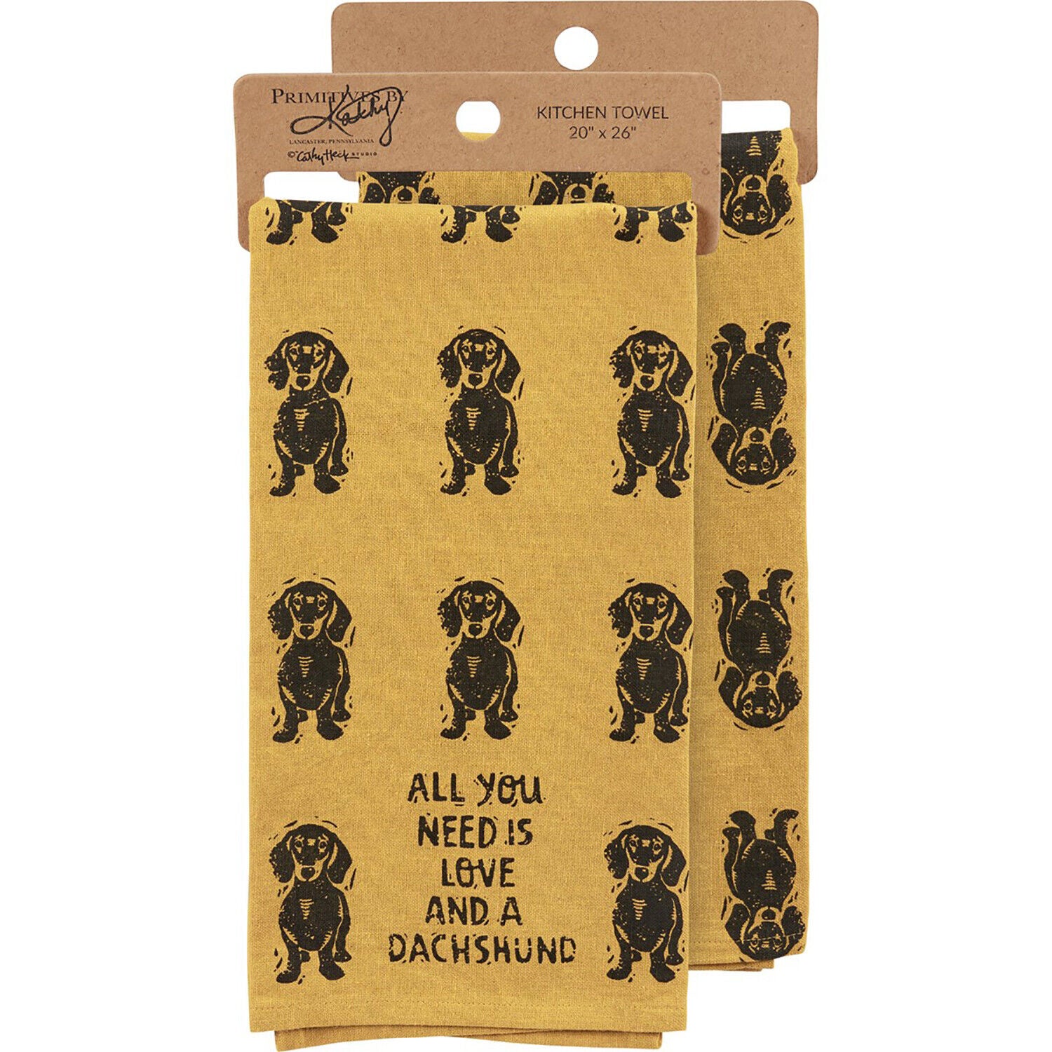 Primitives by Kathy Kitchen Towel - All You Need Is Love And A Dachshund