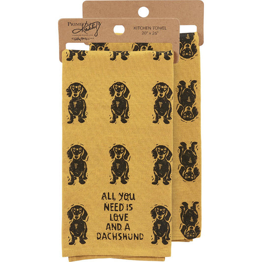 Primitives by Kathy Kitchen Towel - All You Need Is Love And A Dachshund