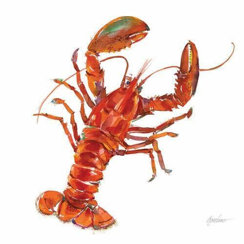 Paperproducts Design Bar Harbor Lobster Beverage Napkin, 5" x 5", Multicolor