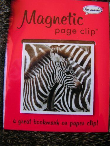 Wildlife Zebra Deluxe Single Magnetic Page Clip Bookmark By Re-marks