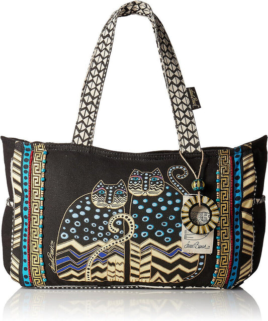 Laurel Burch Polka Dot Gatos Spotted Cats Medium Tote, 15.5" x 4.5" x 10"