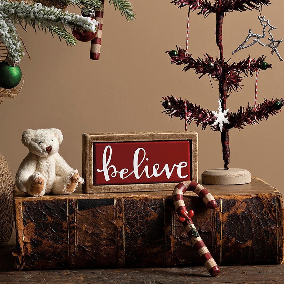 Primitives by Kathy 109410 Box Sign Mini - Believe, 4 x 2 x 1-inch