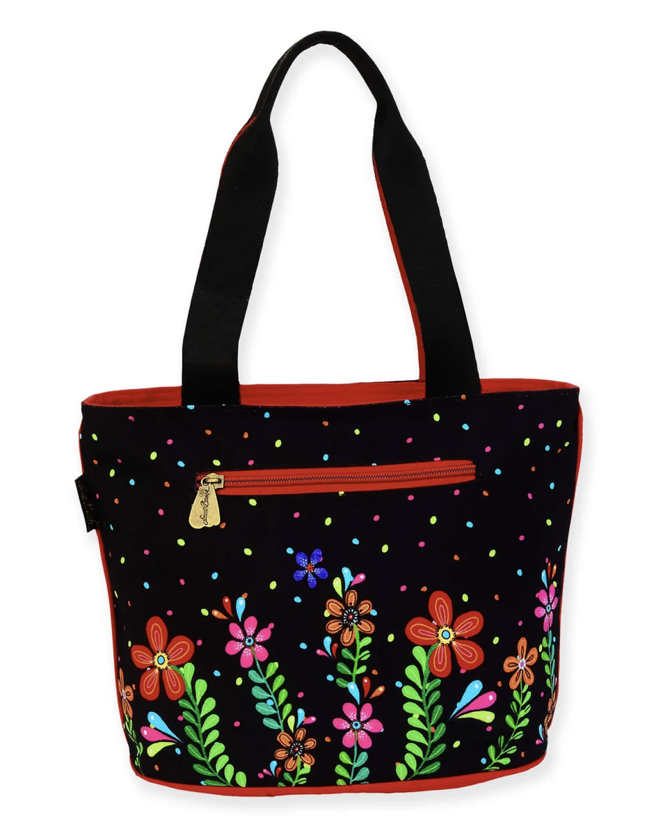 Laurel Burch Kaleidoscope Kat Cat Medium Tote, Cotton/poly, 13" x 6.25" x 10"