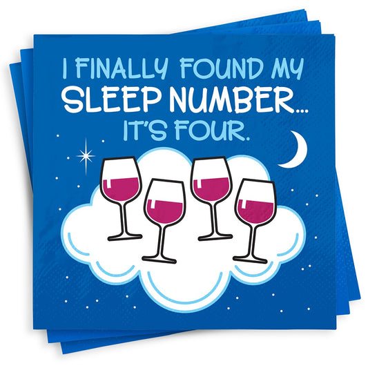Chris's Stuff Wine Beverage Paper Napkins, Set of 25, Wine Sleep Number