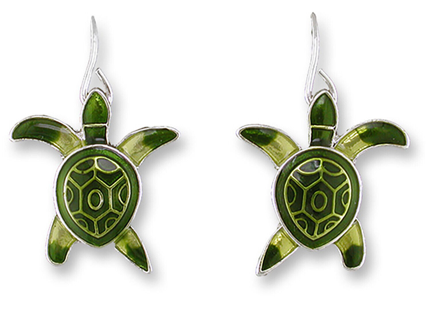 Ikki Matsumoto Hatchling Green Turtles Enamel Earrings By Zarah