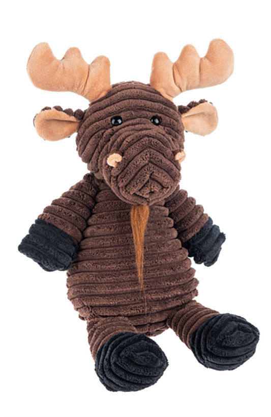 Ganz Ribbles Brown Moose Corduroy Plush Stuffed Animal Toy, 12"