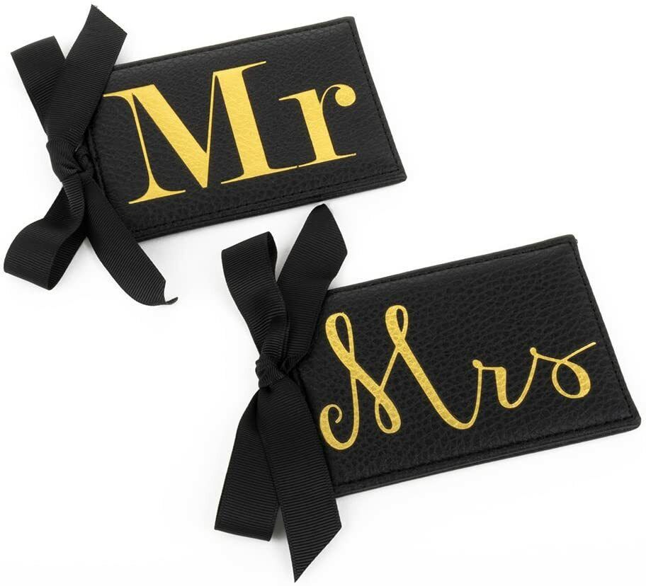 Mainstreet Collection Mr & Mrs Black Luggage Tag Set