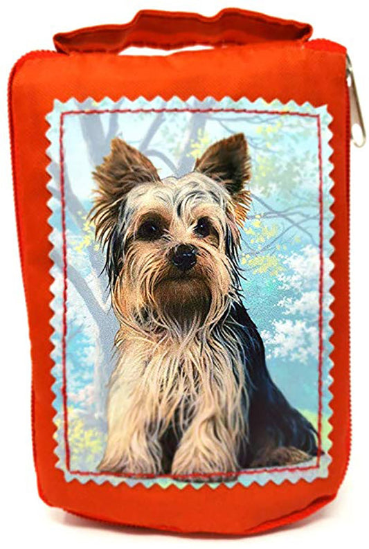 Yorkshire Terrier Yorkie Foldable Tote Bag -Waterproof - Zipper Market Tote
