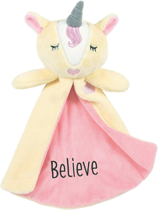 Enesco Izzy & Oliver Baby Believe Unicorn Tag-a-Long Stuffed Animal Blanket Toy
