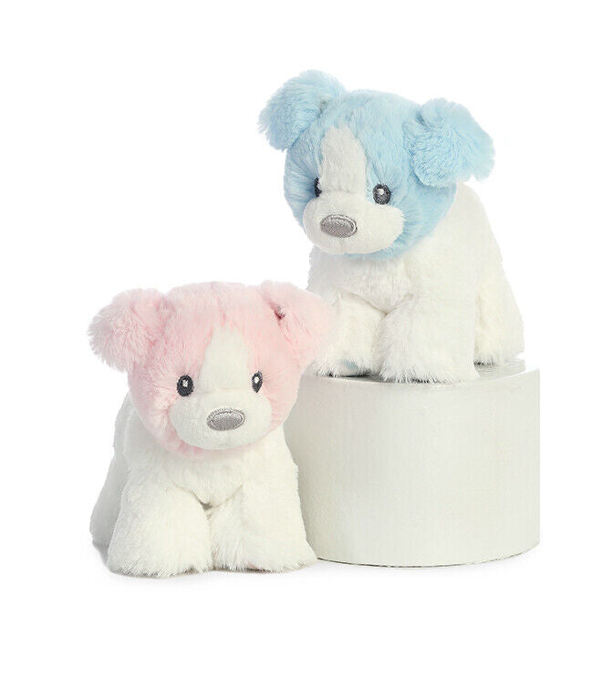 Ebba Plush My First Puppy Blue Boy Polka Dots Animal Rattle 4.5" Tall Standing