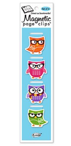 Woodsy Owls Illustrated Magnetic Page Clips Set of 4 by Re-marks