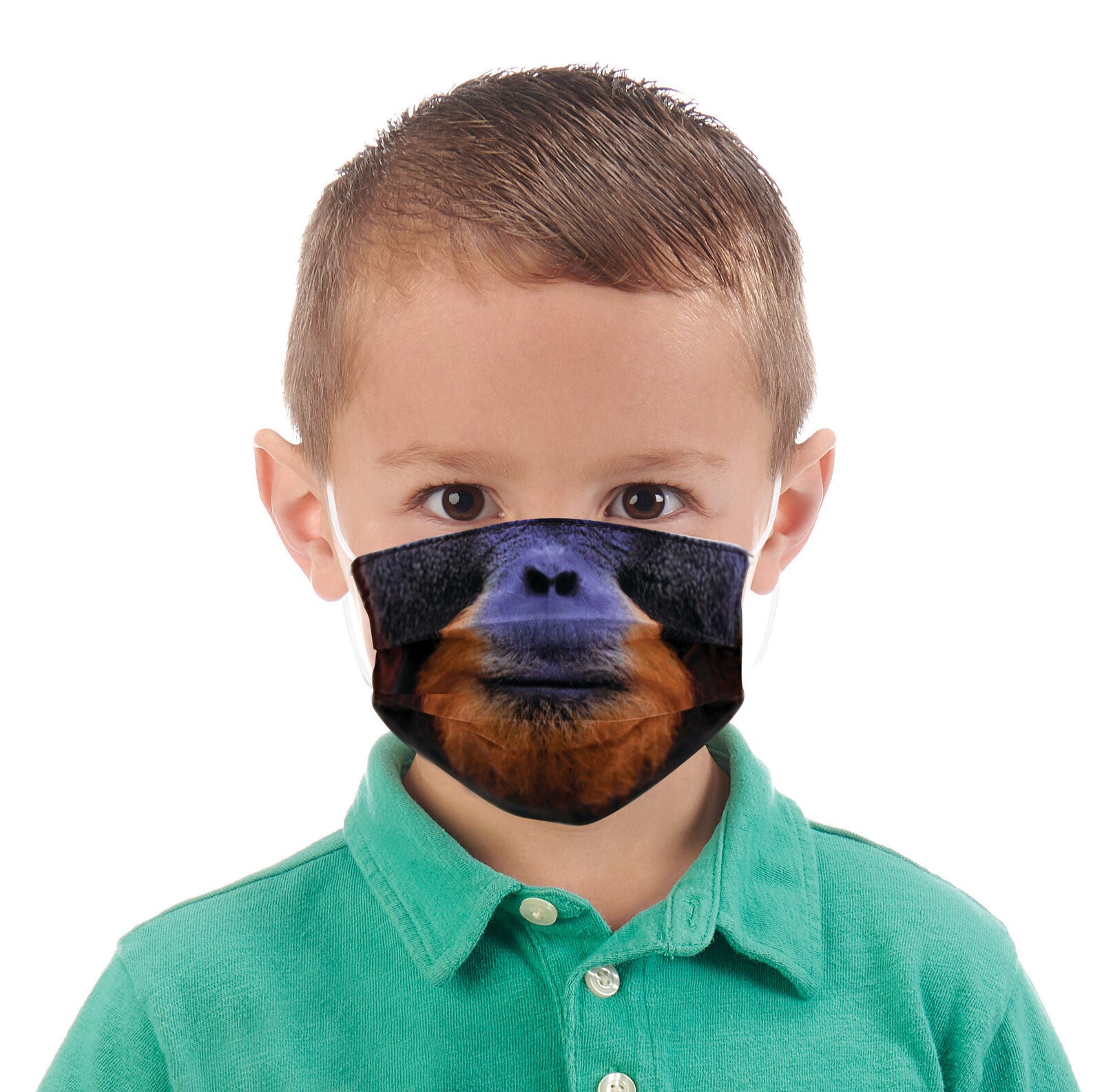 Wildlife Artists Fun Youth Animal Face Masks, Washable, Reusable - Orangutan