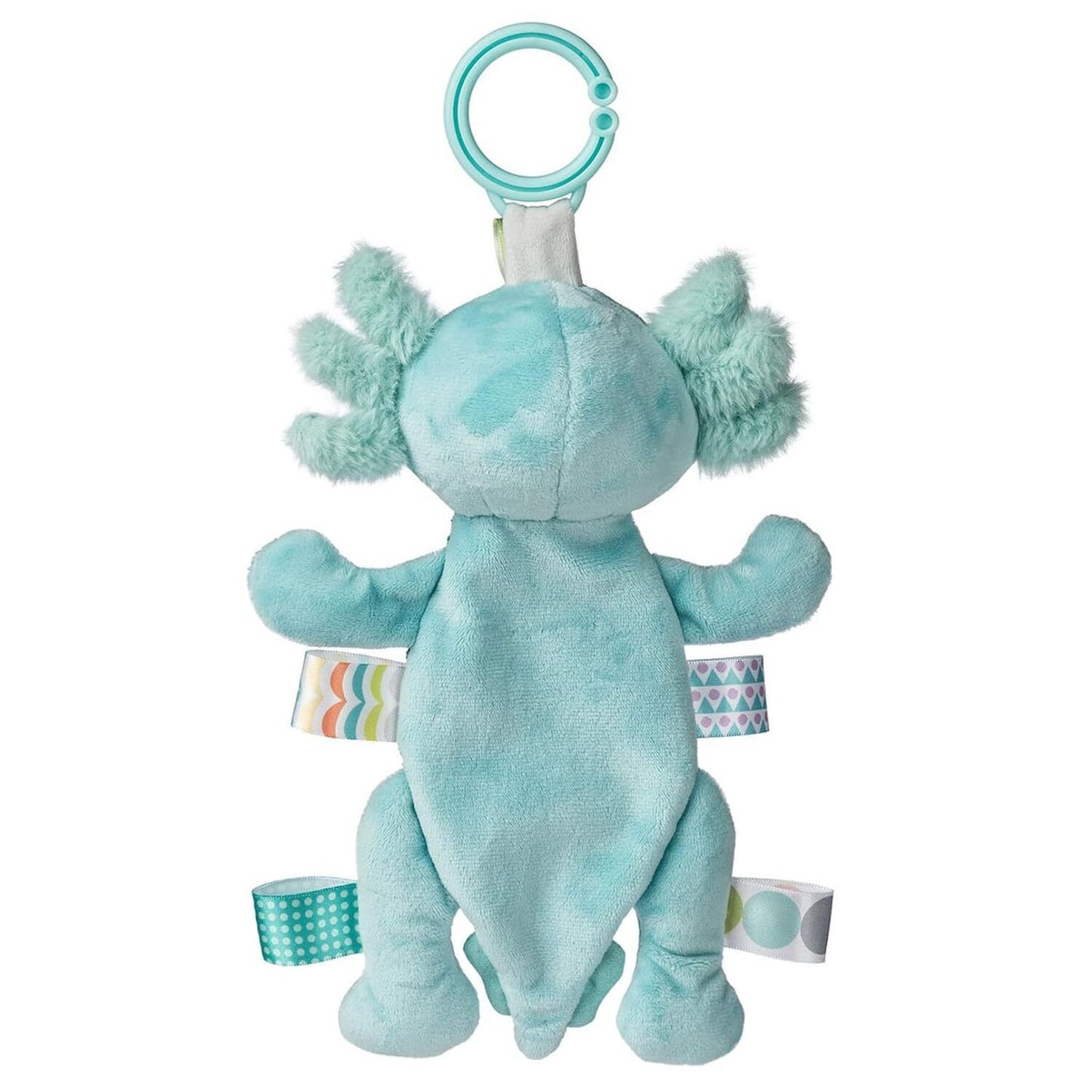 Mary Meyer Crinkie Teether Toy with Crinkle & Rattle, 9",  Fizzy Aqua Axolotl