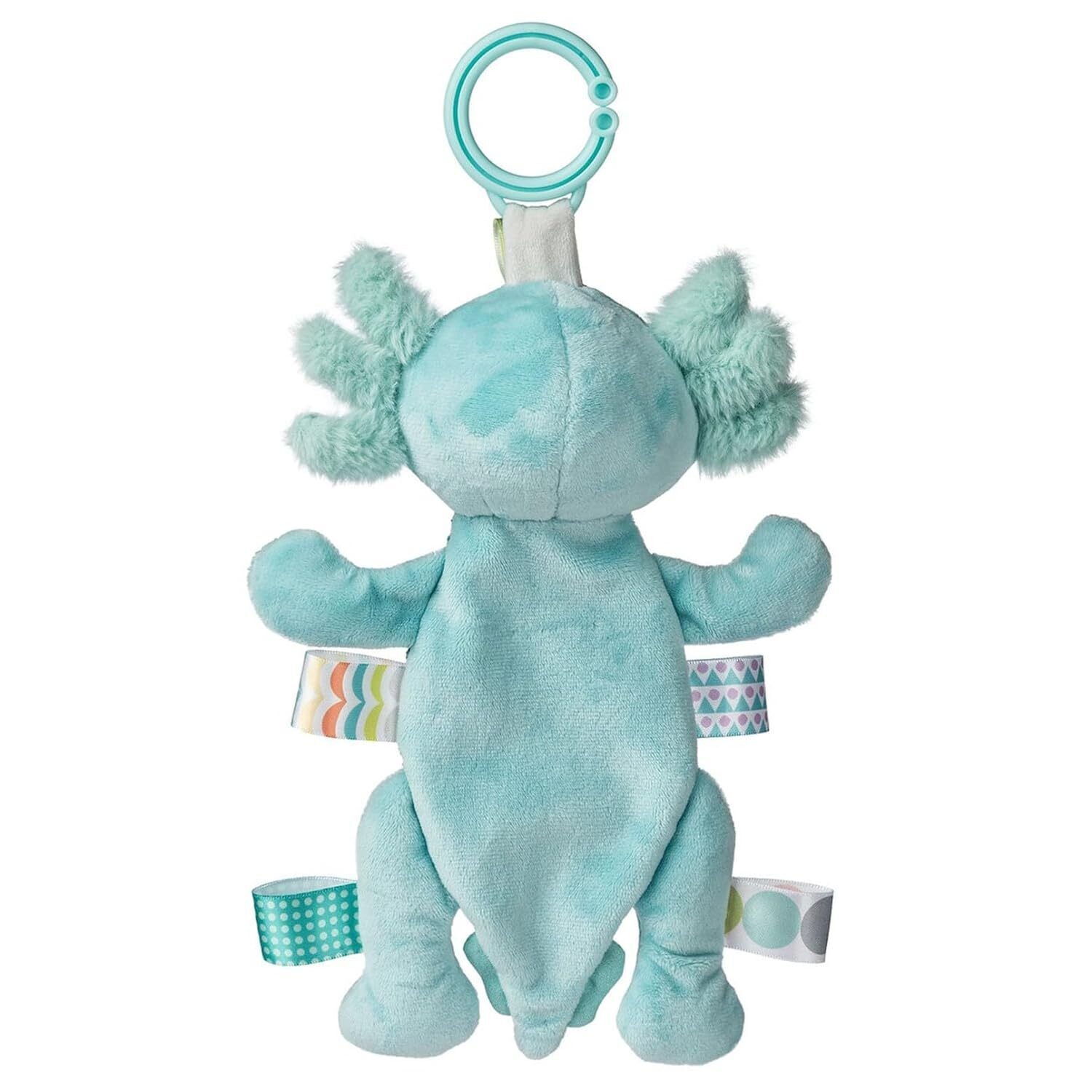 Mary Meyer Crinkie Teether Toy with Crinkle & Rattle, 9",  Fizzy Aqua Axolotl