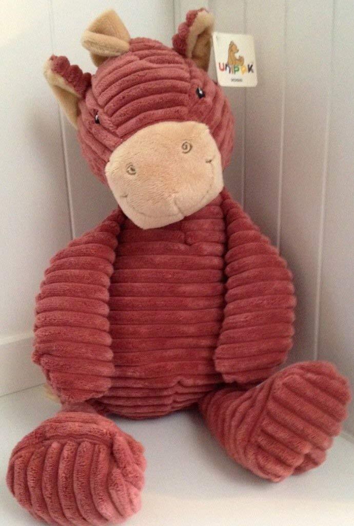 Kordy Rosy Pink Corduroy Horse Plush Stuffed Animal Toy 18" by Unipak