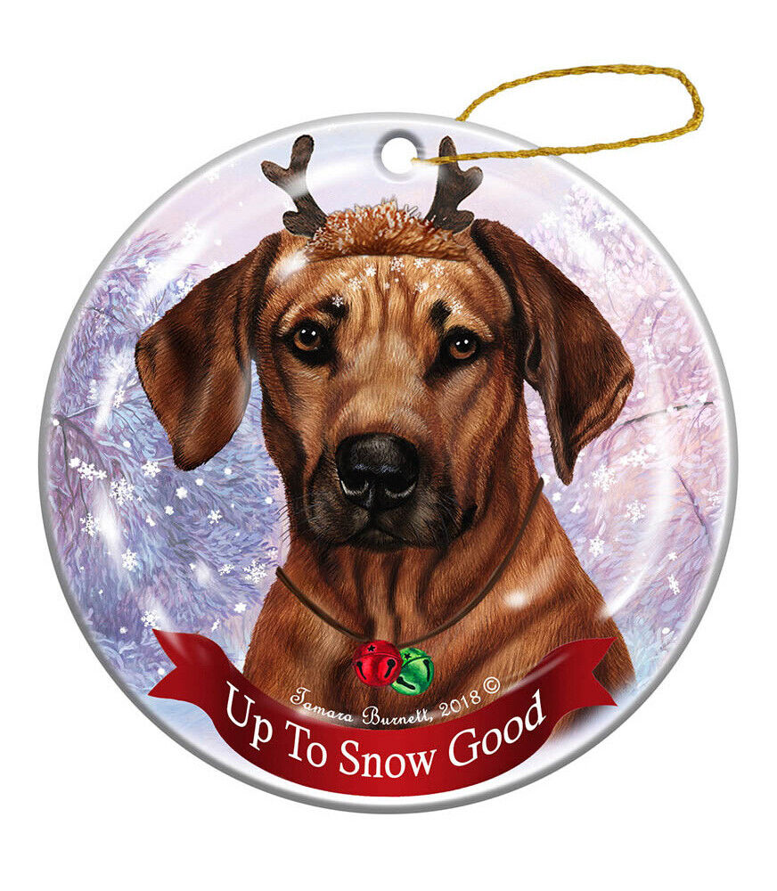Holiday Pet Gifts Rhodesian Ridgeback Dog Porcelain Christmas Ornament
