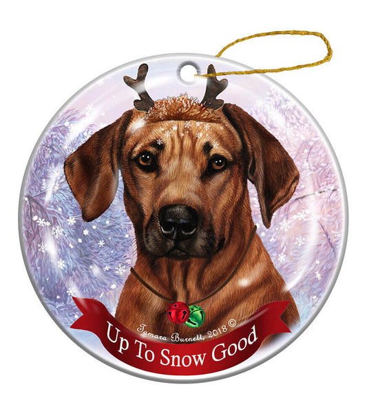 Holiday Pet Gifts Rhodesian Ridgeback Dog Porcelain Christmas Ornament