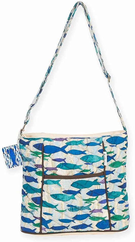 Paul Brent Sun 'N' Sand Fish School Large Crossbody, 15"x 5"x 11"