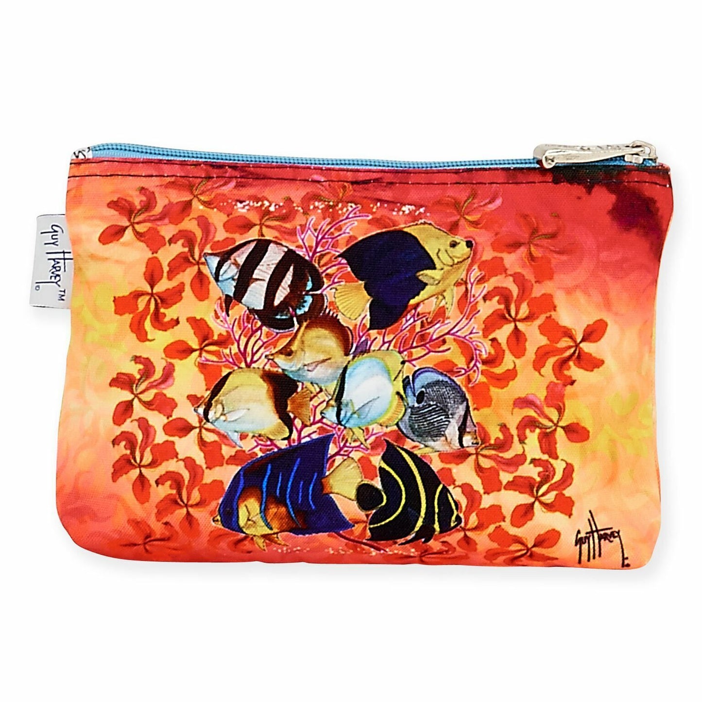 Guy Harvey School of Angelfish Cosmetic Bag, 9"
