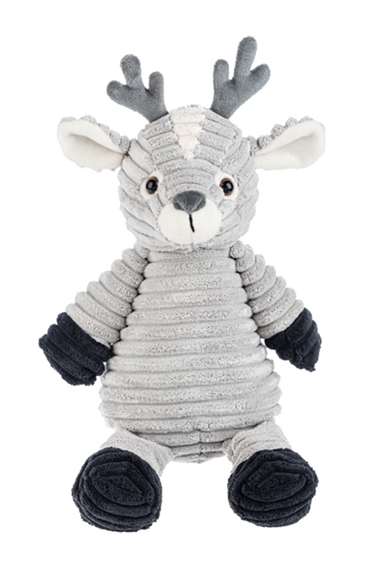 Ganz Ribbles Gray Reindeer Corduroy Plush Stuffed Animal Toy, 12"