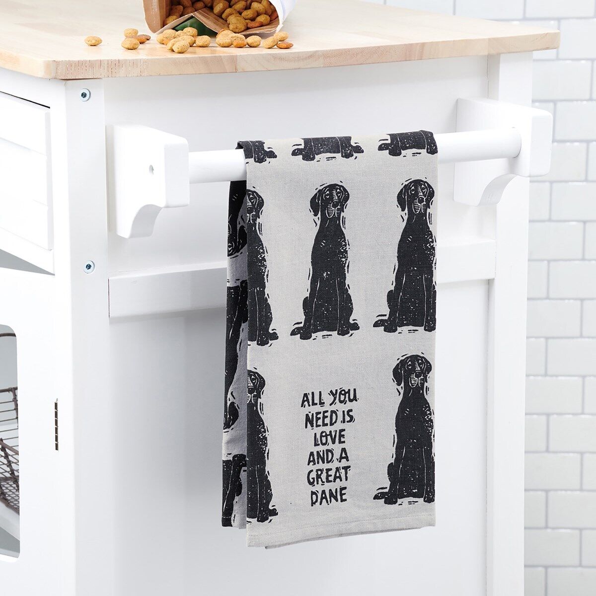 Primitives by Kathy Kitchen Towel - All You Need Is Love And A Great Dane