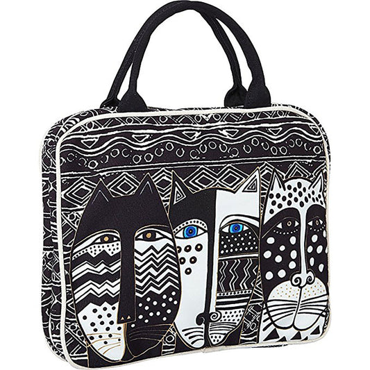 Laurel Burch Wild Cat Black & White Cosmetic Travel Tote