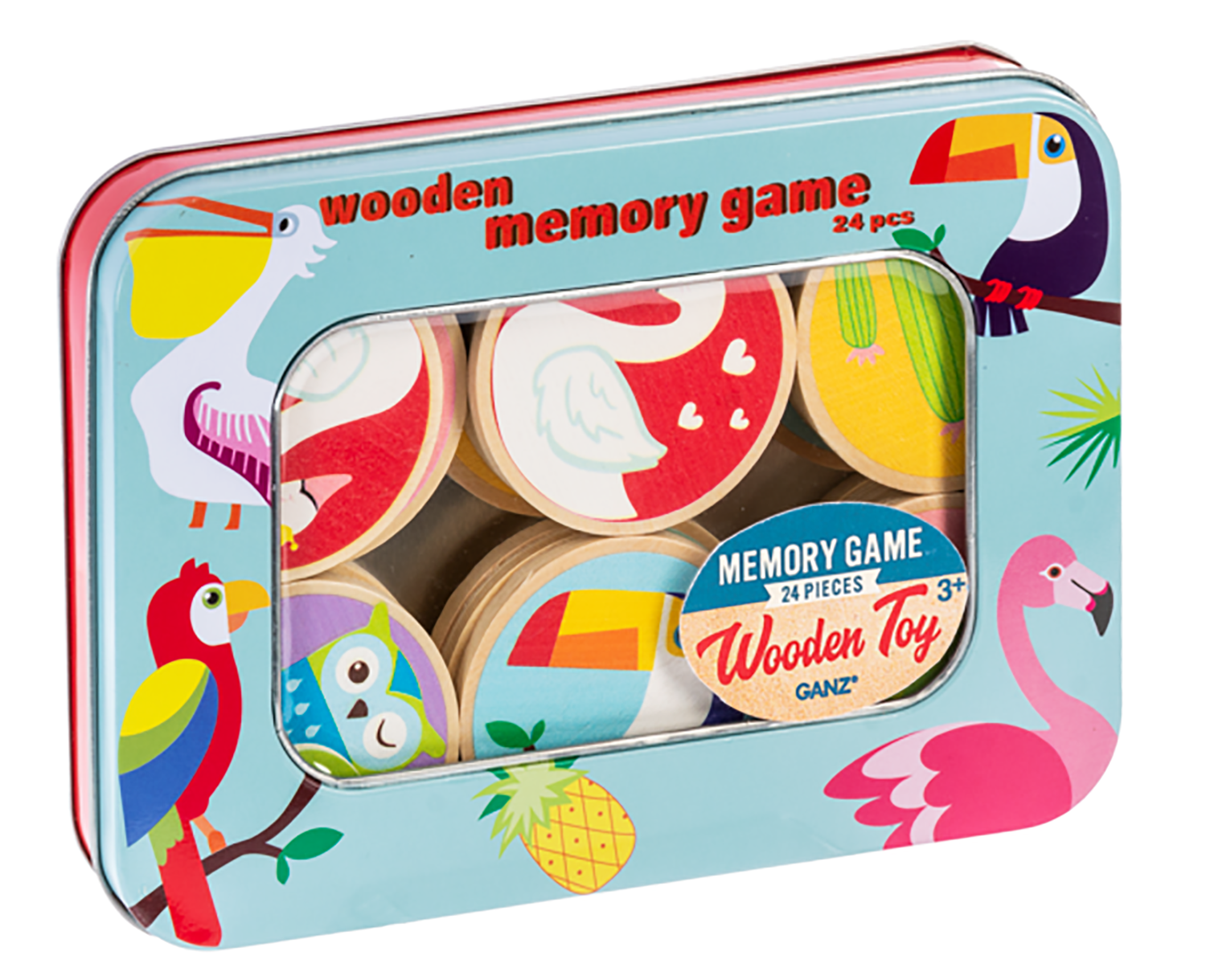 Wooden Bird Memory Game, 24 Pieces by Ganz