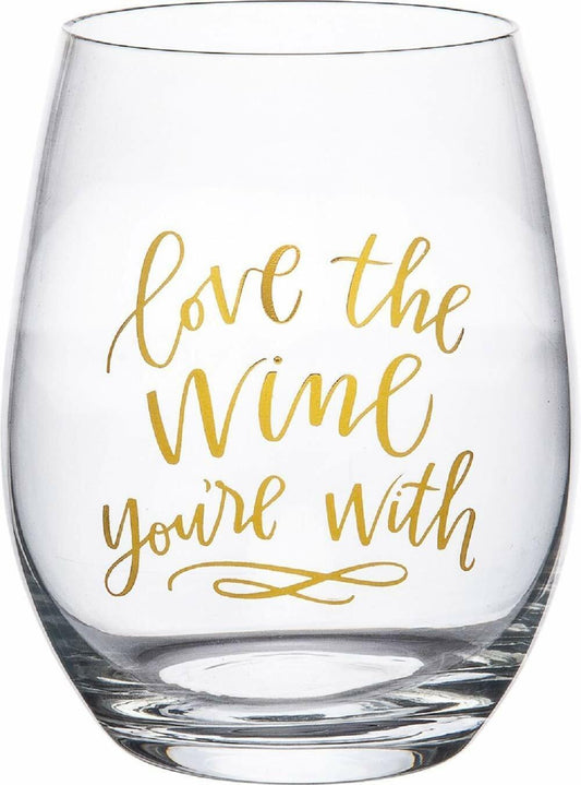 Primitives by Kathy Wine Glass - Love The Wine You're With